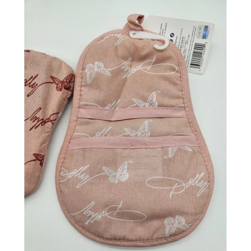 Dolly Parton From My Heart Pot Holder‎ Set Butterfly Guitar Pink 2pc NWT